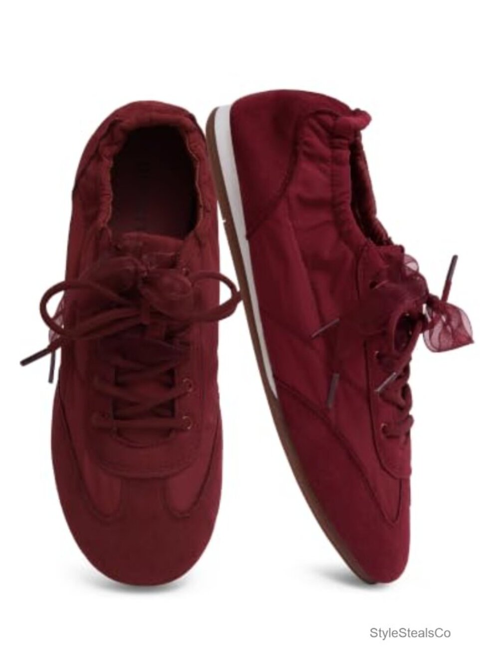 Women's Ballet Flats Sneakers Faux Suede Nylon Slip-On Casual Walking Shoes